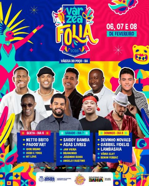 Devinho Novaes, Gabriel Fidelis, Lambasaia, Vânia Elky e Renan Ferraz - Várzea Folia 2026