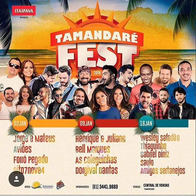 Aviões do Forró, Jorge & Mateus, Forró Pegado e Oito7Nove4 - Tamandaré Fest 2016