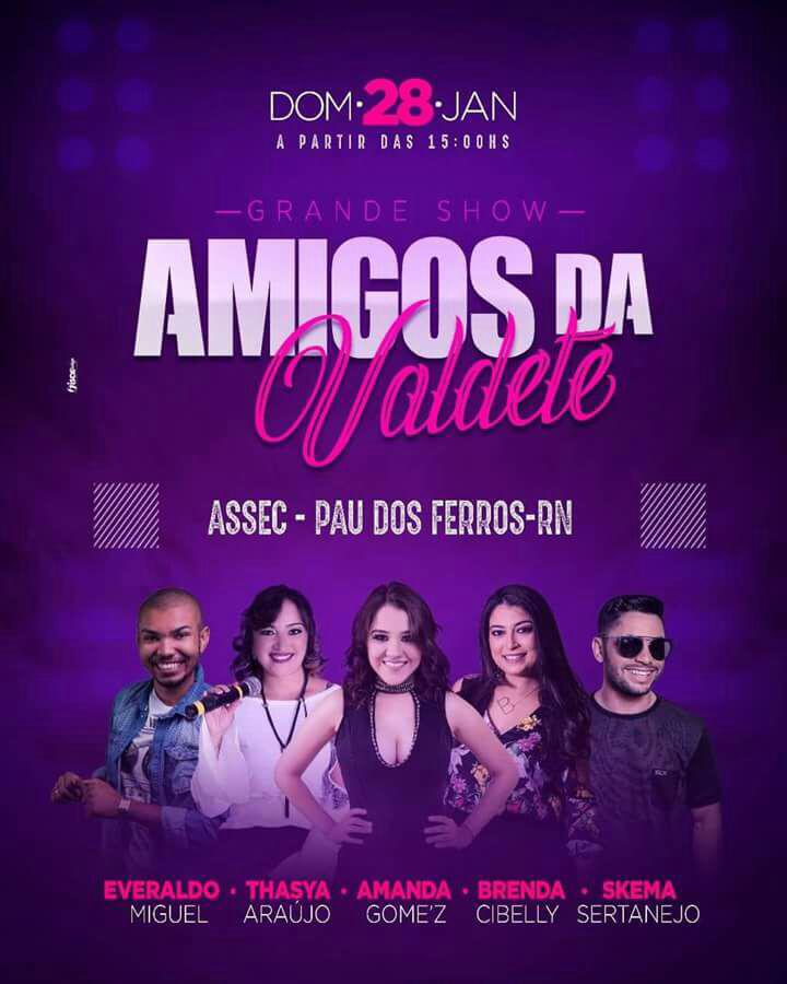 Everaldo Miguel, Thasya Araujo, Amanda Gomez, Brenda Cibelly e Skema Sertanejo