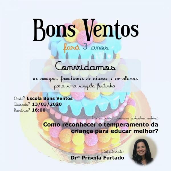 Aniversário de 3 anos da escola