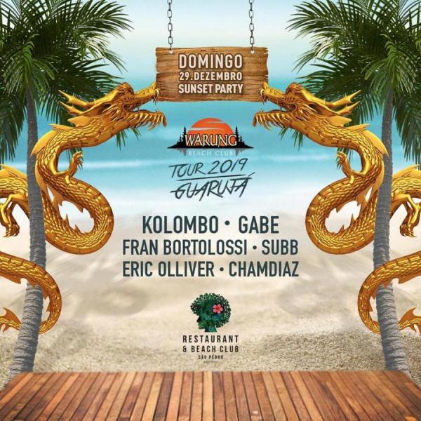 Kolombo, Gabe, Fran Bortolossi, Subb, Eric Olliver e Chamdiaz - Warung Beach Club