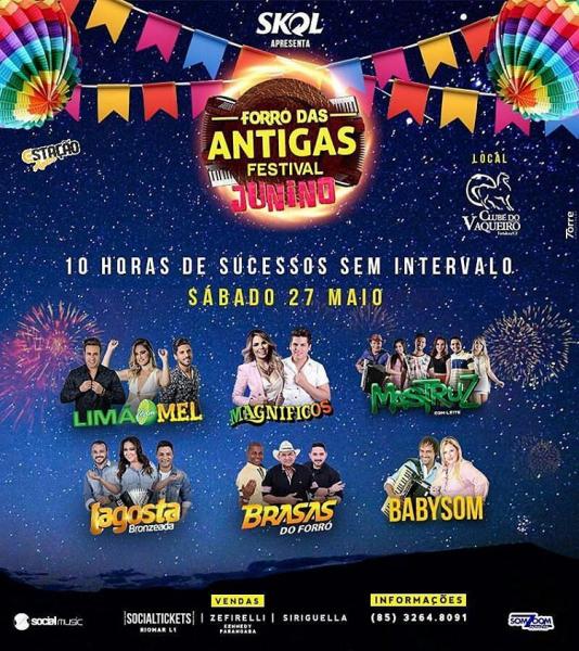 Mastruz com Leite, Magníficos, Limão com Mel, Brasas do Forró, Baby Som e Lagosta Bronzeada -  Forró das Antigas Festival Junino