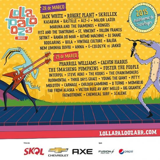 Jack White, Robert Plant, Skrillex, Baleia, Major Lazer, Alt-j e Kongos - Lollaplooza