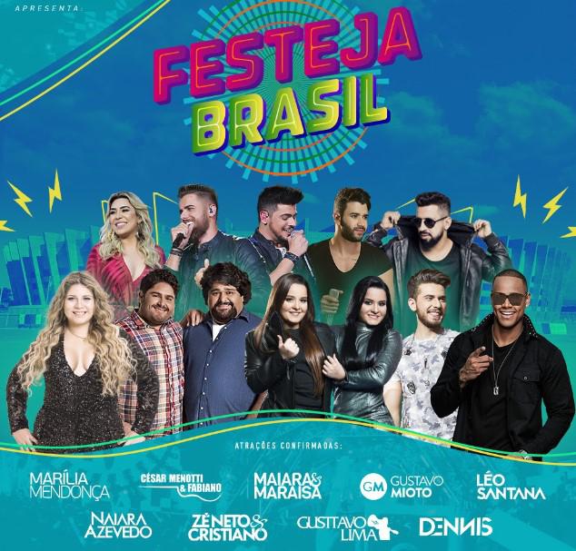 Gustavo Mioto, Léo Santana, Dennis DJ, Maiara e Maraisa, Marília Mendonça, Naiara Azevedo, César Menotti & Fabiano, Zé Neto & Cristiano, Gusttavo Lima e Diego & Victor Hugo - Festeja Brasil