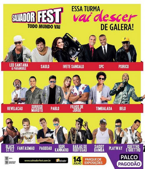 Ivete Sangalo, Leo Santana & Parangole, Saulo Fernandes, Psirico e SPC - Salvador Fest 2013