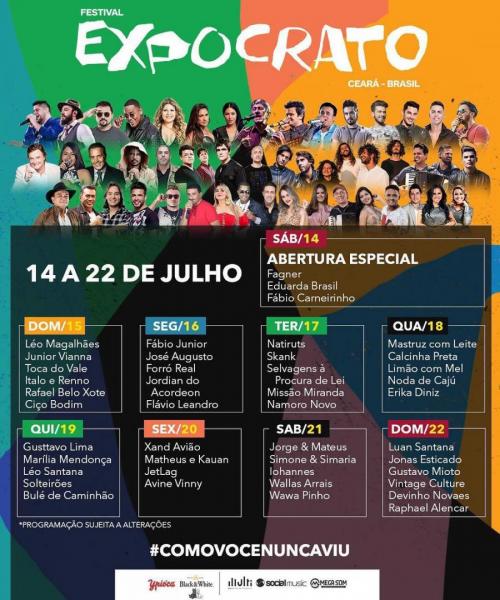 Luan Santana, Jonas Esticado, Gustavo Mioto, Vintage Culture, Devinho Novaes e Raphael Alencar - Expocrato