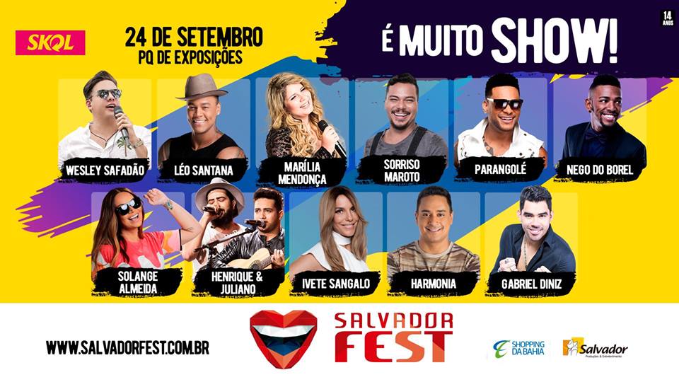 Harmonia do Samba, Henrique & Juliano, Ivete Sangalo, Wesley Safadão, Solange Almeida, Léo Santana, Sorriso Maroto, Parangolé e Nego do Borel, Marilia Mendonça e Gabriel Diniz - Salvador Fest