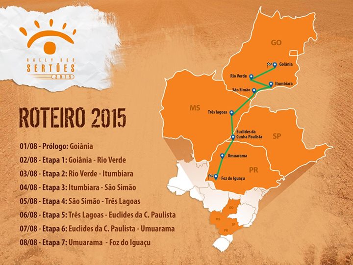 Divulgado o roteiro do Rally dos Sertões 2015