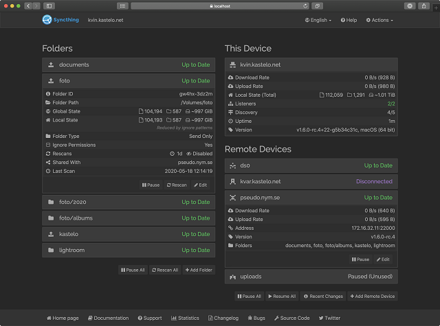 Syncthing no raspberry